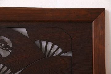 アンティーク雑貨　ヒノキ・ケヤキ材　和製アンティーク　扇透かし欄間(2)