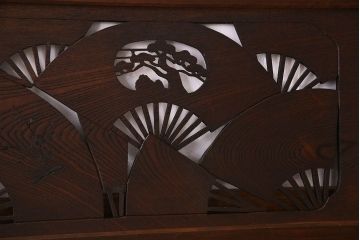 アンティーク雑貨　ヒノキ・ケヤキ材　和製アンティーク　扇透かし欄間(2)
