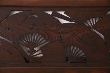 アンティーク雑貨　ヒノキ・ケヤキ材　和製アンティーク　扇透かし欄間(2)