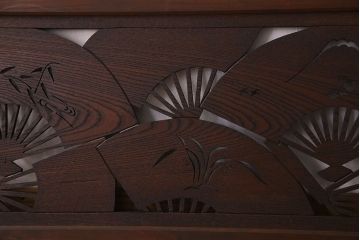 アンティーク雑貨　ヒノキ・ケヤキ材　和製アンティーク　扇透かし欄間(2)