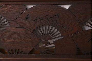 アンティーク雑貨　ヒノキ・ケヤキ材　和製アンティーク　扇透かし欄間(2)