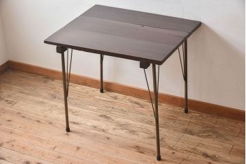 アンティーク家具　ジャンク品　和製アンティーク　古材を使った鉄脚テーブル