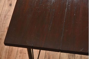 アンティーク家具　ジャンク品　和製アンティーク　古材を使った鉄脚テーブル