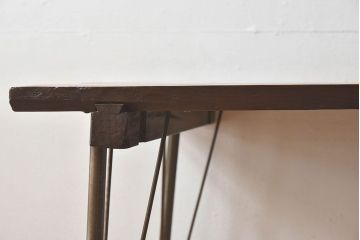 アンティーク家具　ジャンク品　和製アンティーク　古材を使った鉄脚テーブル