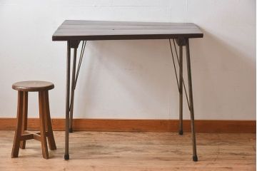 アンティーク家具　ジャンク品　和製アンティーク　古材を使った鉄脚テーブル