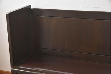アンティーク家具　和製アンティーク　日本製　ナラ材でできたチャーチベンチ
