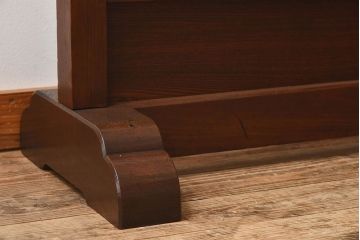 アンティーク雑貨　和製アンティーク　ケヤキ・ヒノキ材　ステンドガラス入りの衝立