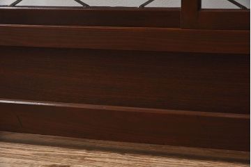 アンティーク雑貨　和製アンティーク　ケヤキ・ヒノキ材　ステンドガラス入りの衝立