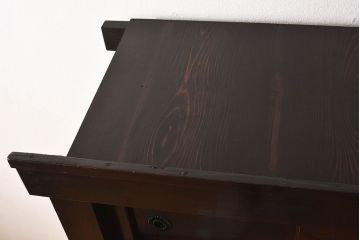 アンティーク家具　古民具・骨董　京都産　透かし彫り　上品な重ね三尺水屋箪笥(食器棚、収納棚)