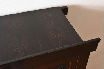 アンティーク家具　古民具・骨董　京都産　透かし彫り　上品な重ね三尺水屋箪笥(食器棚、収納棚)