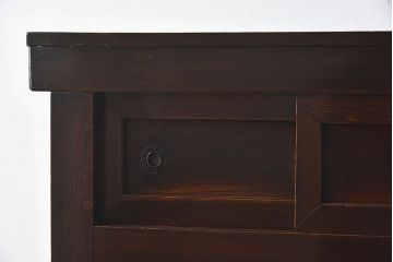 アンティーク家具　古民具・骨董　京都産　透かし彫り　上品な重ね三尺水屋箪笥(食器棚、収納棚)