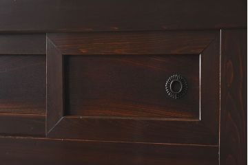 アンティーク家具　古民具・骨董　京都産　透かし彫り　上品な重ね三尺水屋箪笥(食器棚、収納棚)