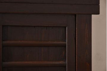 アンティーク家具　古民具・骨董　京都産　透かし彫り　上品な重ね三尺水屋箪笥(食器棚、収納棚)