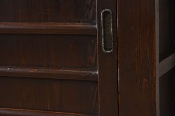 アンティーク家具　古民具・骨董　京都産　透かし彫り　上品な重ね三尺水屋箪笥(食器棚、収納棚)