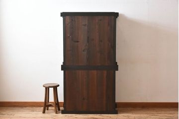 アンティーク家具　古民具・骨董　京都産　透かし彫り　上品な重ね三尺水屋箪笥(食器棚、収納棚)