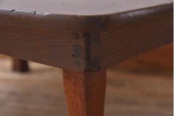 レトロ家具　昭和レトロ　天板一枚板　和製アンティーク角ちゃぶ台