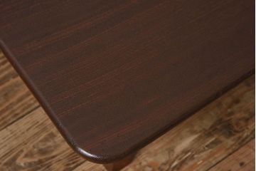 レトロ家具　昭和レトロ　和製アンティーク　栓材一枚板!古い木の味わい深い角ちゃぶ台(2)