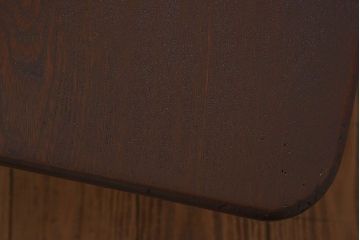 レトロ家具　昭和レトロ　和製アンティーク　栓材一枚板!古い木の味わい深い角ちゃぶ台(2)
