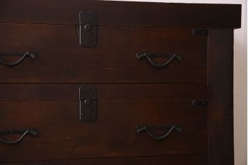アンティーク家具　和製アンティーク　前面ヒノキ材　収納箪笥サイドボード(水屋箪笥)