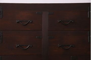 アンティーク家具　和製アンティーク　前面ヒノキ材　収納箪笥サイドボード(水屋箪笥)
