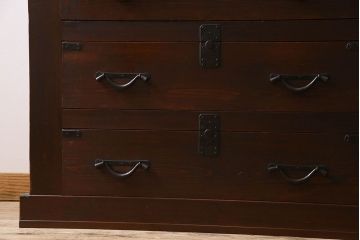 アンティーク家具　和製アンティーク　前面ヒノキ材　収納箪笥サイドボード(水屋箪笥)