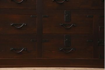 アンティーク家具　和製アンティーク　前面ヒノキ材　収納箪笥サイドボード(水屋箪笥)