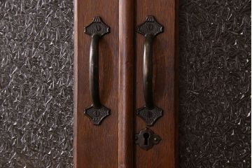 アンティーク家具　大正ロマン　高級品　色ガラス入り食器棚(収納棚、キャビネット)