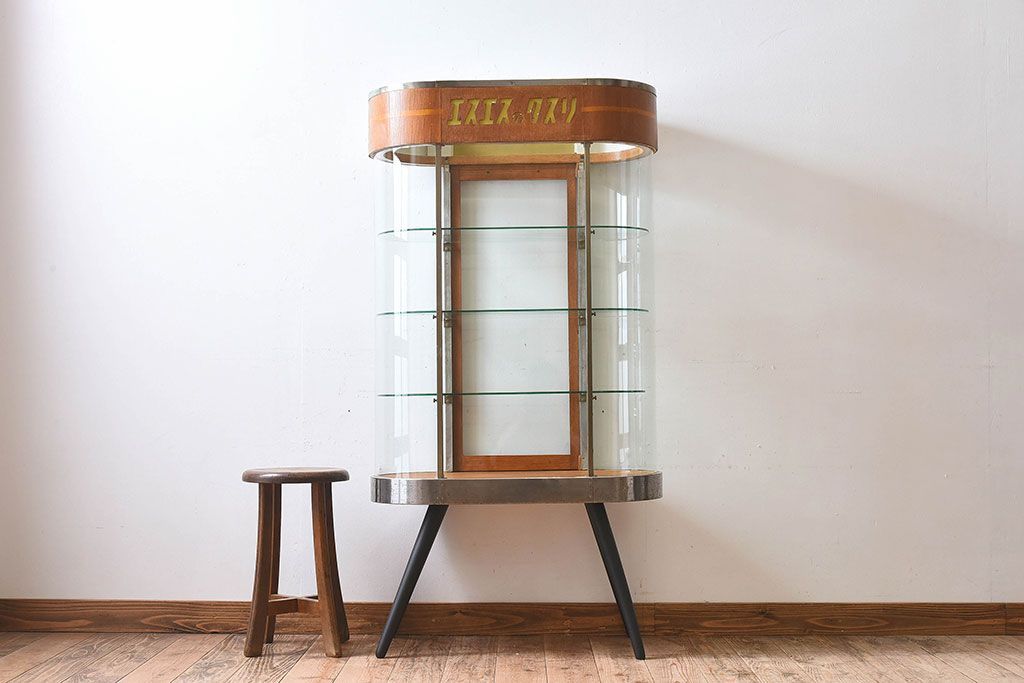 レトロ家具　昭和レトロ　和製アンティーク　小振りなガラスケース(ショーケース)