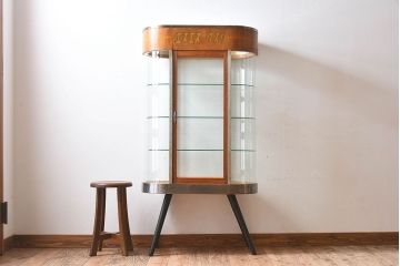 レトロ家具　昭和レトロ　和製アンティーク　小振りなガラスケース(ショーケース)