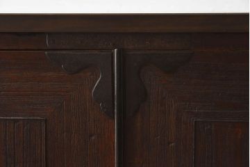 アンティーク家具　和製アンティーク　ヒノキ材天板　鉄脚収納棚