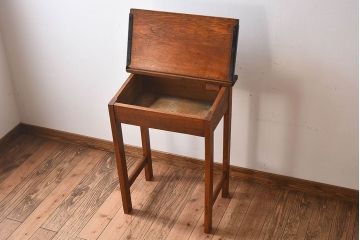 アンティーク家具　イギリスアンティーク　ブナ材　スクールデスク(平机)(3)