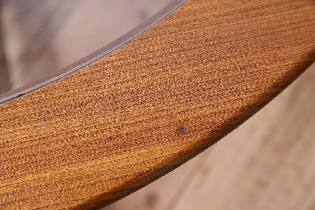 ヴィンテージ家具 G-plan(ジープラン) 北欧ビンテージ チーク材 ガラストップラウンドテーブル(センターテーブル・コーヒーテーブル)(3)