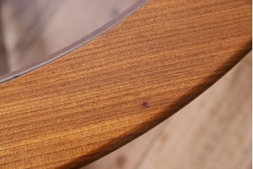 ヴィンテージ家具 G-plan(ジープラン) 北欧ビンテージ チーク材 ガラストップラウンドテーブル(センターテーブル・コーヒーテーブル)(3)