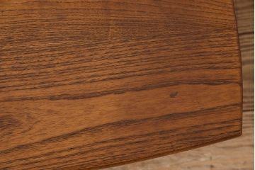 レトロ家具　昭和レトロ　栗材　天板の形がお洒落なちゃぶ台
