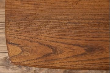レトロ家具　昭和レトロ　栗材　天板の形がお洒落なちゃぶ台