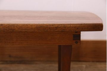 レトロ家具　昭和レトロ　栗材　天板の形がお洒落なちゃぶ台