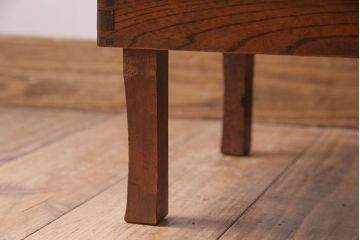 レトロ家具　和製アンティーク　昭和レトロ　栓材製の小さな角ちゃぶ台