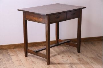 アンティーク家具　和製アンティーク　昭和期　パイン材の平机(デスク)