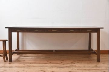 アンティーク家具　和製アンティーク　オーク材の特大作業台(ダイニングテーブル)
