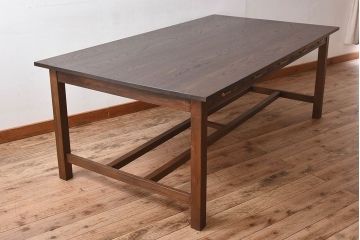 アンティーク家具　和製アンティーク　オーク材の特大作業台(ダイニングテーブル)