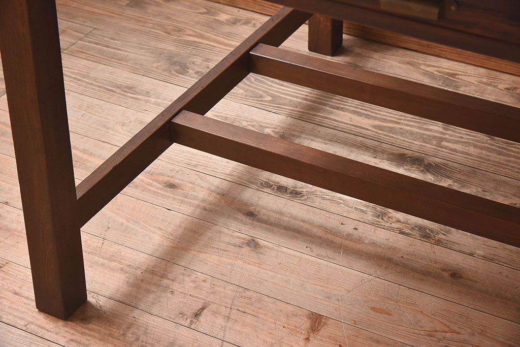 アンティーク家具　和製アンティーク　オーク材の特大作業台(ダイニングテーブル)