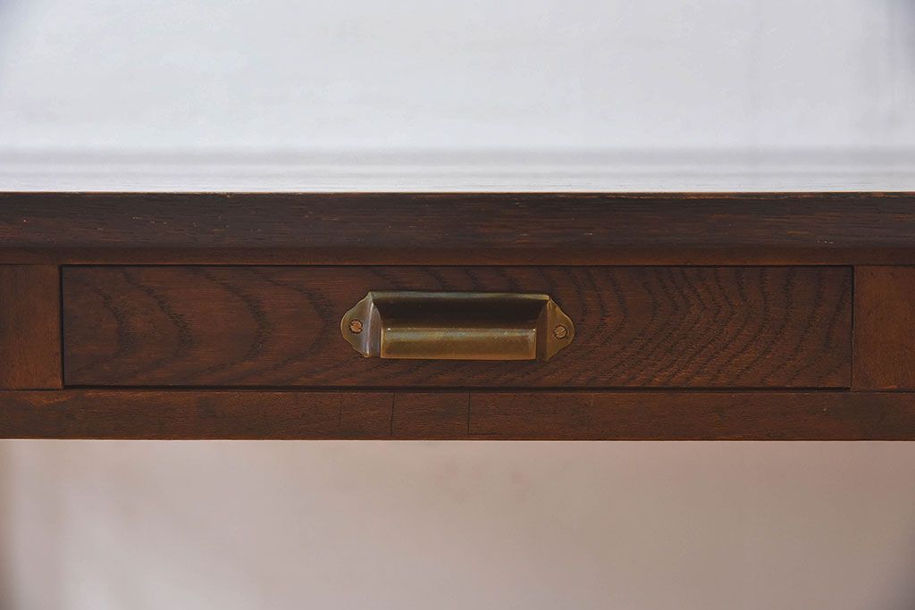 アンティーク家具　和製アンティーク　オーク材の特大作業台(ダイニングテーブル)