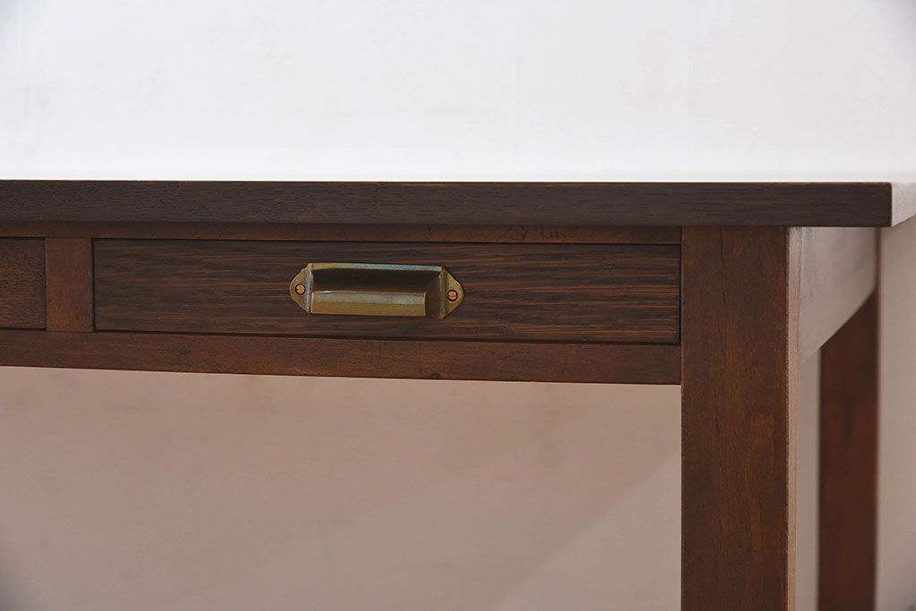 アンティーク家具　和製アンティーク　オーク材の特大作業台(ダイニングテーブル)