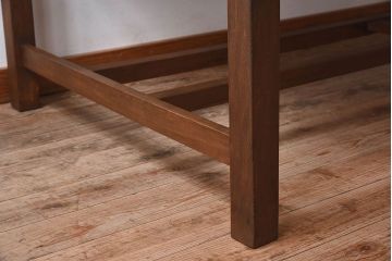 アンティーク家具　和製アンティーク　オーク材の特大作業台(ダイニングテーブル)