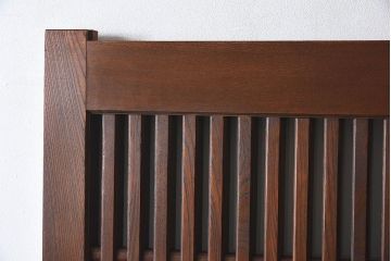 大正期　総欅材のアンティーク格子蔵戸(玄関戸)