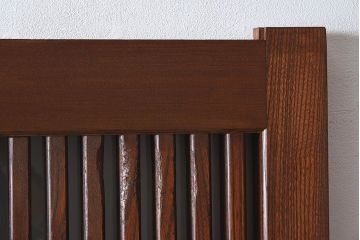 大正期　総欅材のアンティーク格子蔵戸(玄関戸)