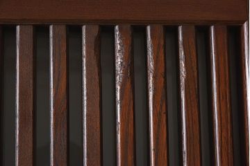 大正期　総欅材のアンティーク格子蔵戸(玄関戸)