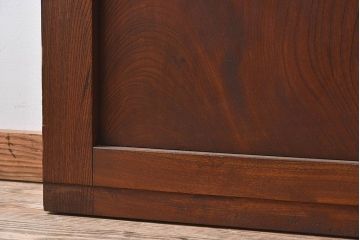 大正期　総欅材のアンティーク格子蔵戸(玄関戸)