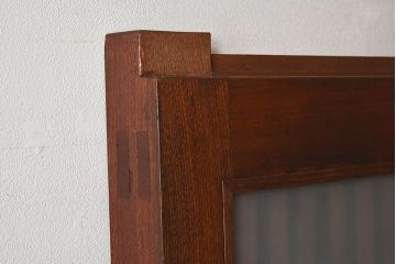 大正期　総欅材のアンティーク格子蔵戸(玄関戸)