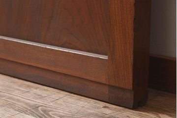 大正期　総欅材のアンティーク格子蔵戸(玄関戸)